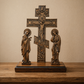 Orthodox Calvary Wooden Altar Cross 12.9in Beech Wood Crucifix with Stand