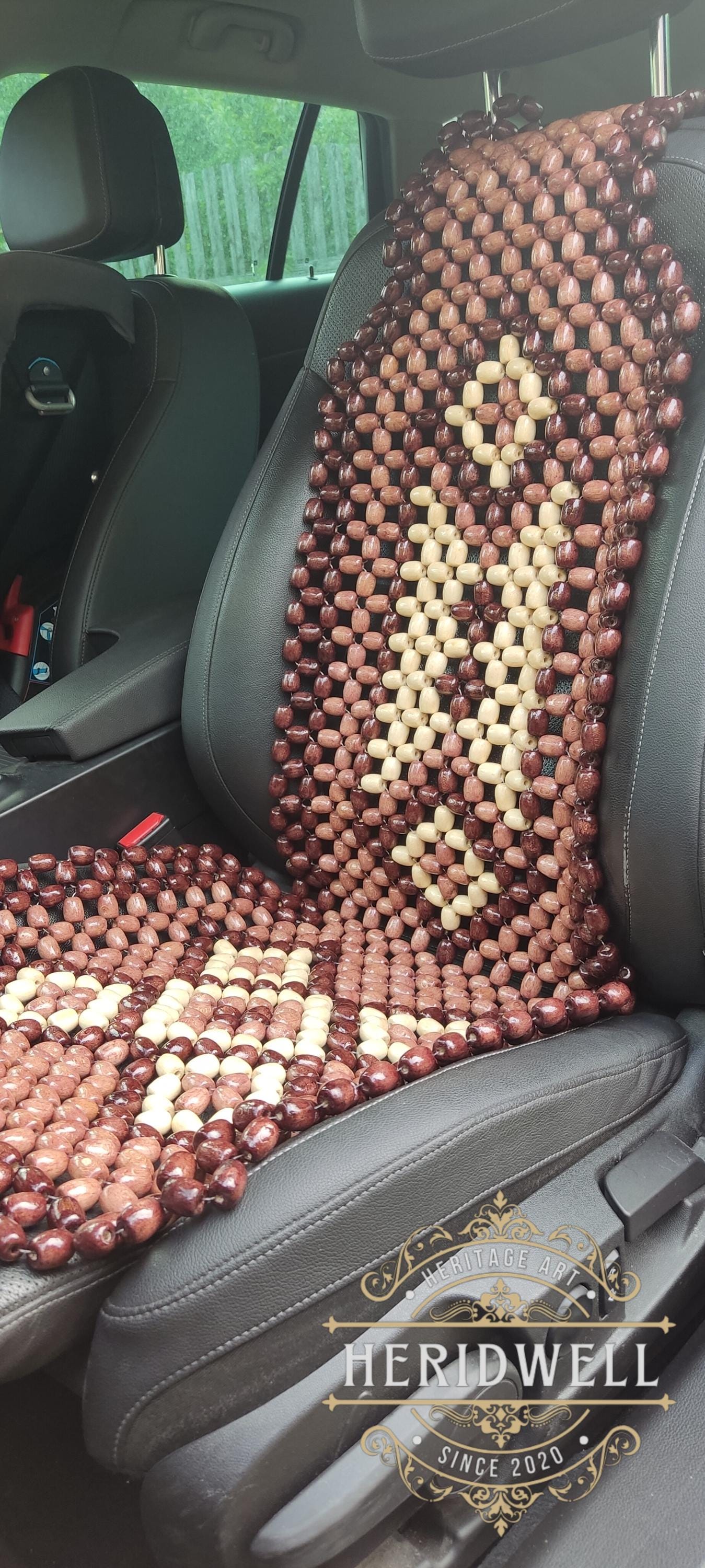 Handmade Beech Wood Car Seat Cover Massager: Back Support