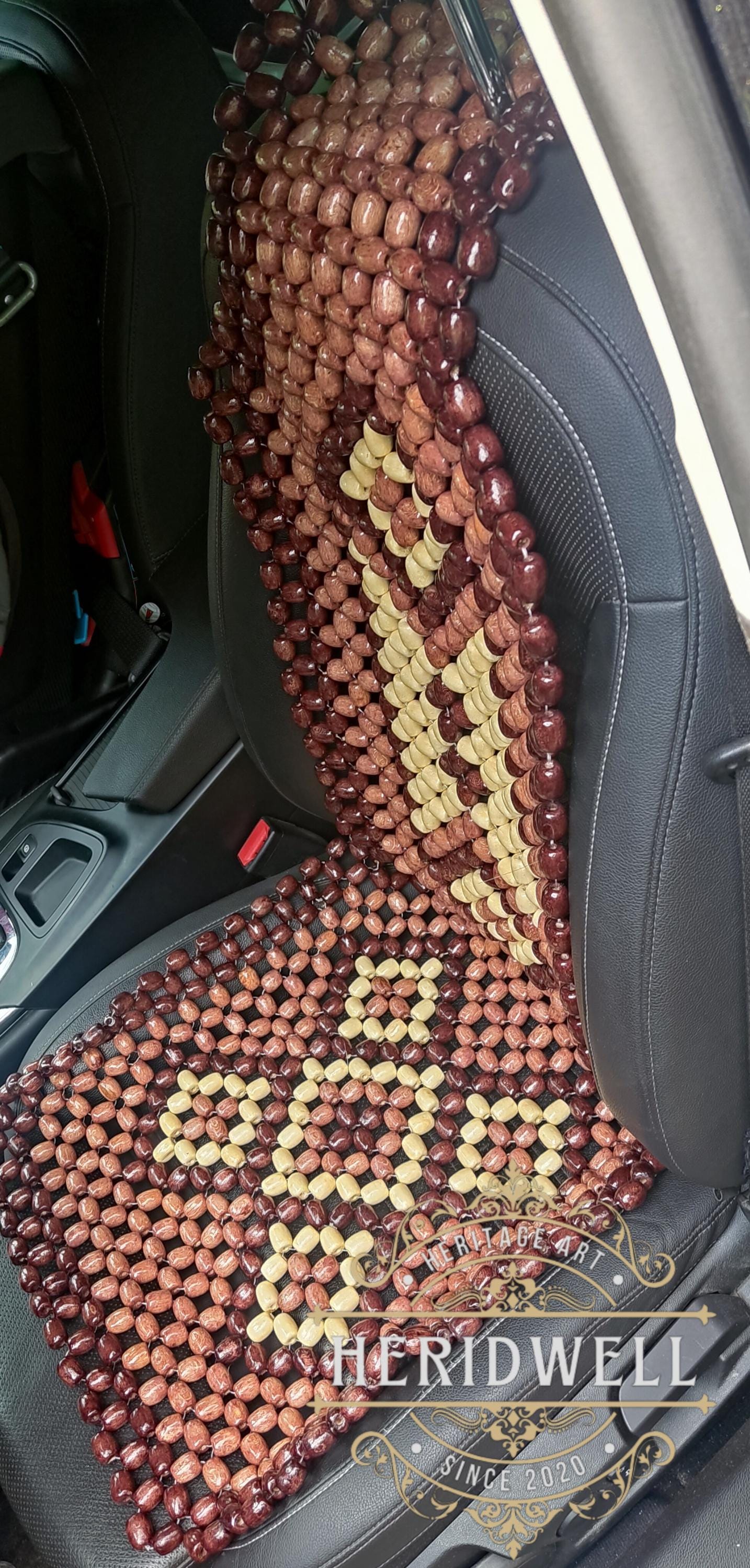 Handmade Beech Wood Car Seat Cover Massager: Back Support