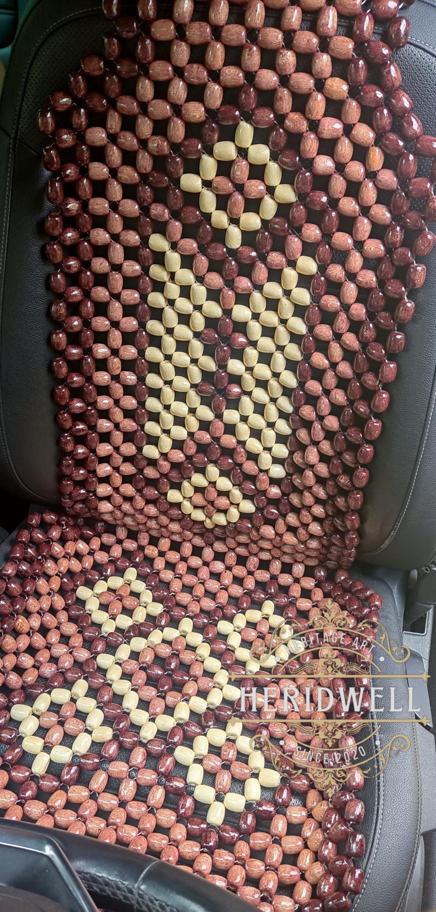 Handmade Beech Wood Car Seat Cover Massager: Back Support