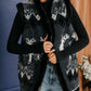 Women's Nordic Pattern Sheep Wool Vest, Natural Warm Folk Waistcoat
