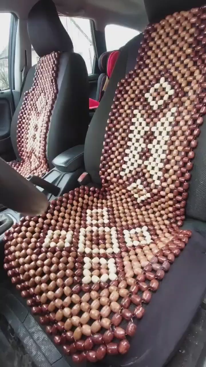 Handmade Beech Wood Car Seat Cover Massager: Back Support
