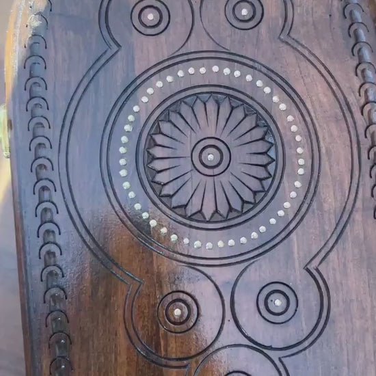 Handmade wooden wall key holder. Wood Carved key box
