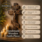 Orthodox Wooden Wall Cross with Crucifix 11.8 inch, Hand Carved Christian Wall Mount Decor