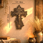 Orthodox Wooden Wall Cross with Crucifix 11.8 inch, Hand Carved Christian Wall Mount Decor